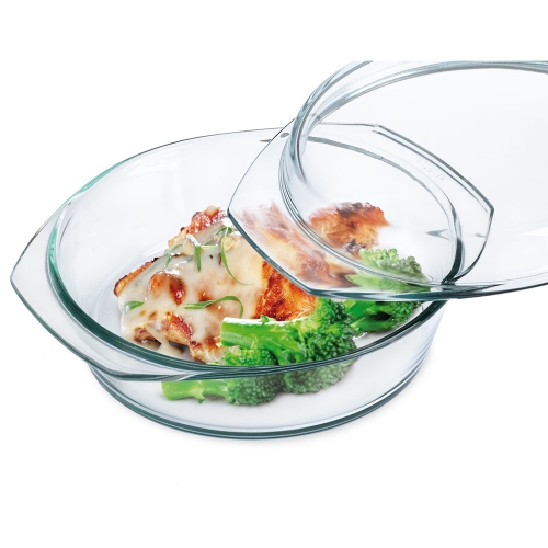 Okrągłe szklane naczynie do piekarnika z pokrywką, 18 cm - Simax