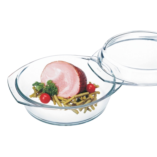 Okrągłe szklane naczynie do piekarnika z pokrywką, 20 cm - Simax