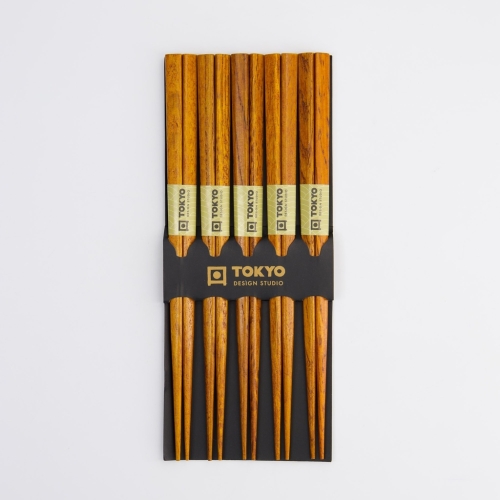 Pałeczki, 5 sztuk - Tokyo Design Studio - ciemne drewno
