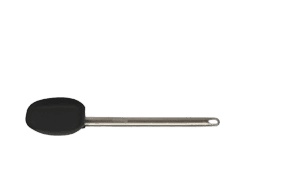 Łyżka silikonowa, 30 cm, czarna/stal nierdzewna