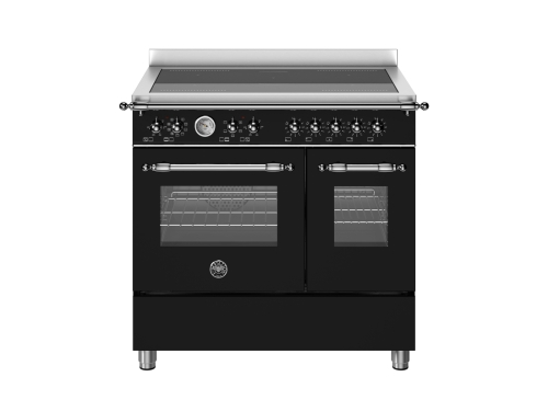 Płyta indukcyjna Heritage, 90 cm, model C, 5 stref, podwójny piekarnik, czarny matowy - Bertazzoni