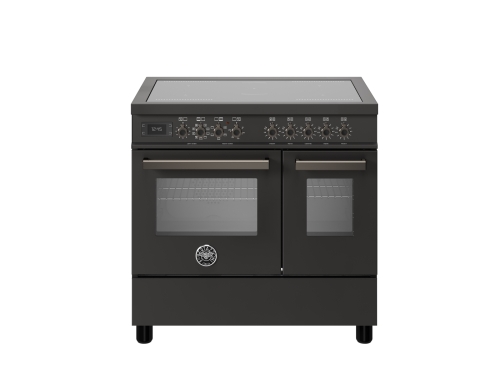 Płyta indukcyjna Professional, 90 cm, 5 stref, podwójny piekarnik, Carbonio - Bertazzoni