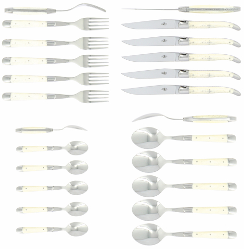 Zestaw sztućców 03, uchwyt z kości, polerowany, Tradition - Forge de Laguiole