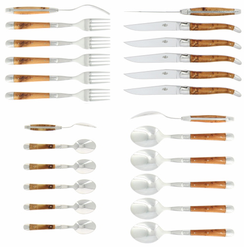 Zestaw sztućców 03, uchwyty En, polerowane, Tradition - Forge de Laguiole