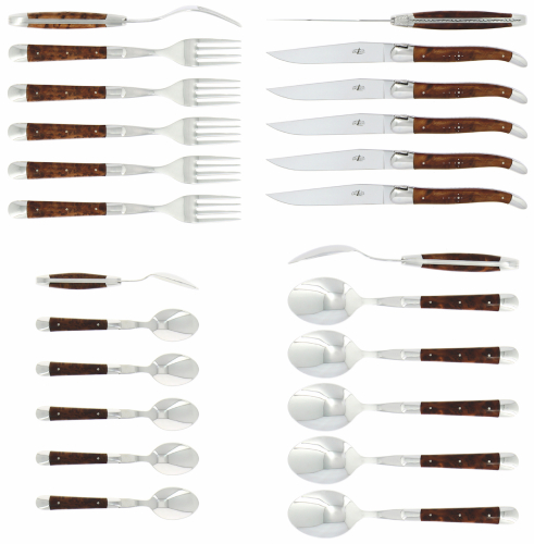 Zestaw sztućców 03, uchwyty Tuja, polerowane, Tradition - Forge de Laguiole