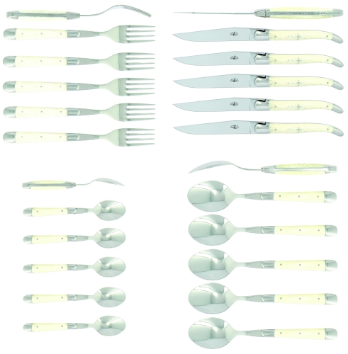 Zestaw sztućców 05, uchwyt kościany, polerowany, Tradition - Forge de Laguiole