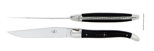 Dwa noże, hebanowe rękojeści, polerowane, Tradition - Forge de Laguiole