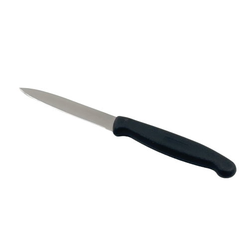 Klasyczny mały nóż do obierania z czarną plastikową rękojeścią, 10 cm - The Kitchen Lab
