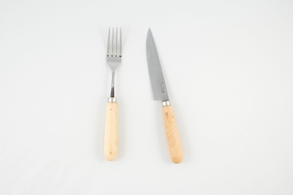 Nóż i widelec ze stali nierdzewnej i bukszpanu - Pallarès