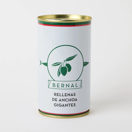 Oliwki Manzanilla Nadziewane Sardelami, 150 g - Bernal