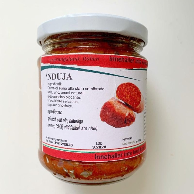 Nduja ze świń z wolnego wybiegu, 180 g - Fattoria de Lillas