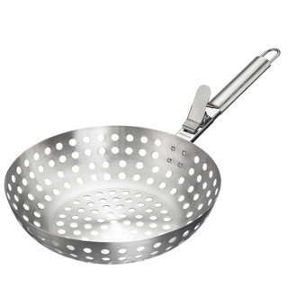 Perforowany kosz do grillowania ze stali nierdzewnej ze zdejmowanym uchwytem, 28 cm - Westmark