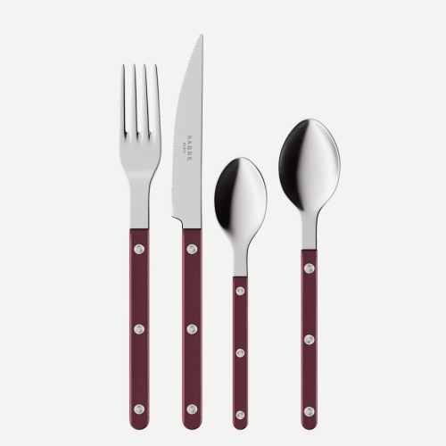 Zestaw sztućców, 24 elementy, Bistrot Pearly, Aubergine - Sabre Paris