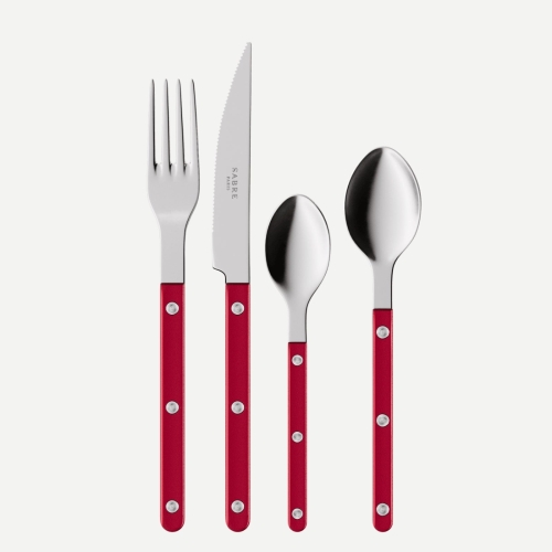 Zestaw sztućców, 24 elementy, Bistrot Pearly, Red - Sabre Paris