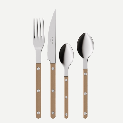 Zestaw sztućców, 4 szt, Bistrot Pearly, Caramel - Sabre Paris