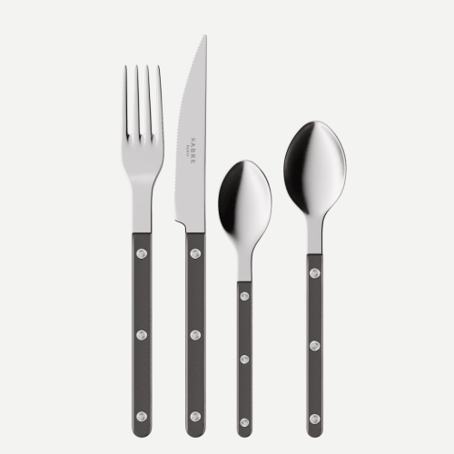 Zestaw sztućców, 4 szt, Bistrot Pearly, Dark grey - Sabre Paris