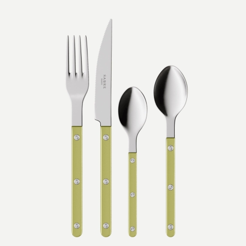 Zestaw sztućców, 4 szt, Bistrot Pearly, Moss - Sabre Paris