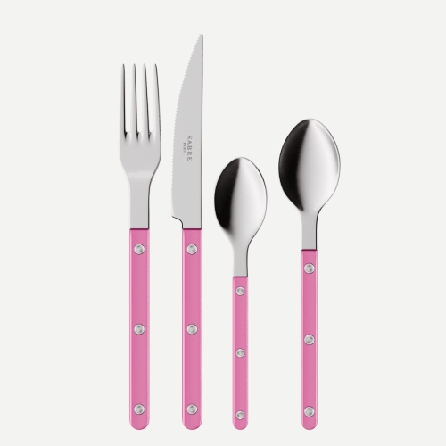 Zestaw sztućców, 4 szt, Bistrot Pearly, Pink - Sabre Paris