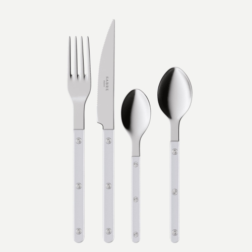 Zestaw sztućców, 4 szt, Bistrot Pearly, White - Sabre Paris