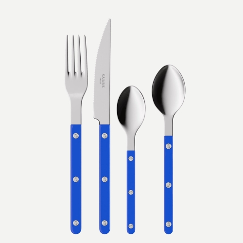 Zestaw sztućców, 4 szt, Bistrot, Lapis blue - Sabre Paris