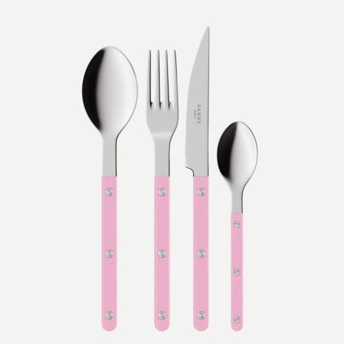 Zestaw sztućców, 4 szt, Bistrot, Pink - Sabre Paris