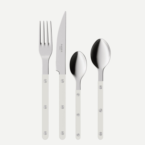 Zestaw sztućców, 4 szt, Bistrot, White - Sabre Paris