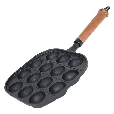 Japońska patelnia takoyaki z żeliwa, 14 otworów