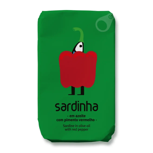 Sardynki w Ekologicznej Oliwie z Oliwek, Ekologiczna Papryka, 120 g - Sardinha