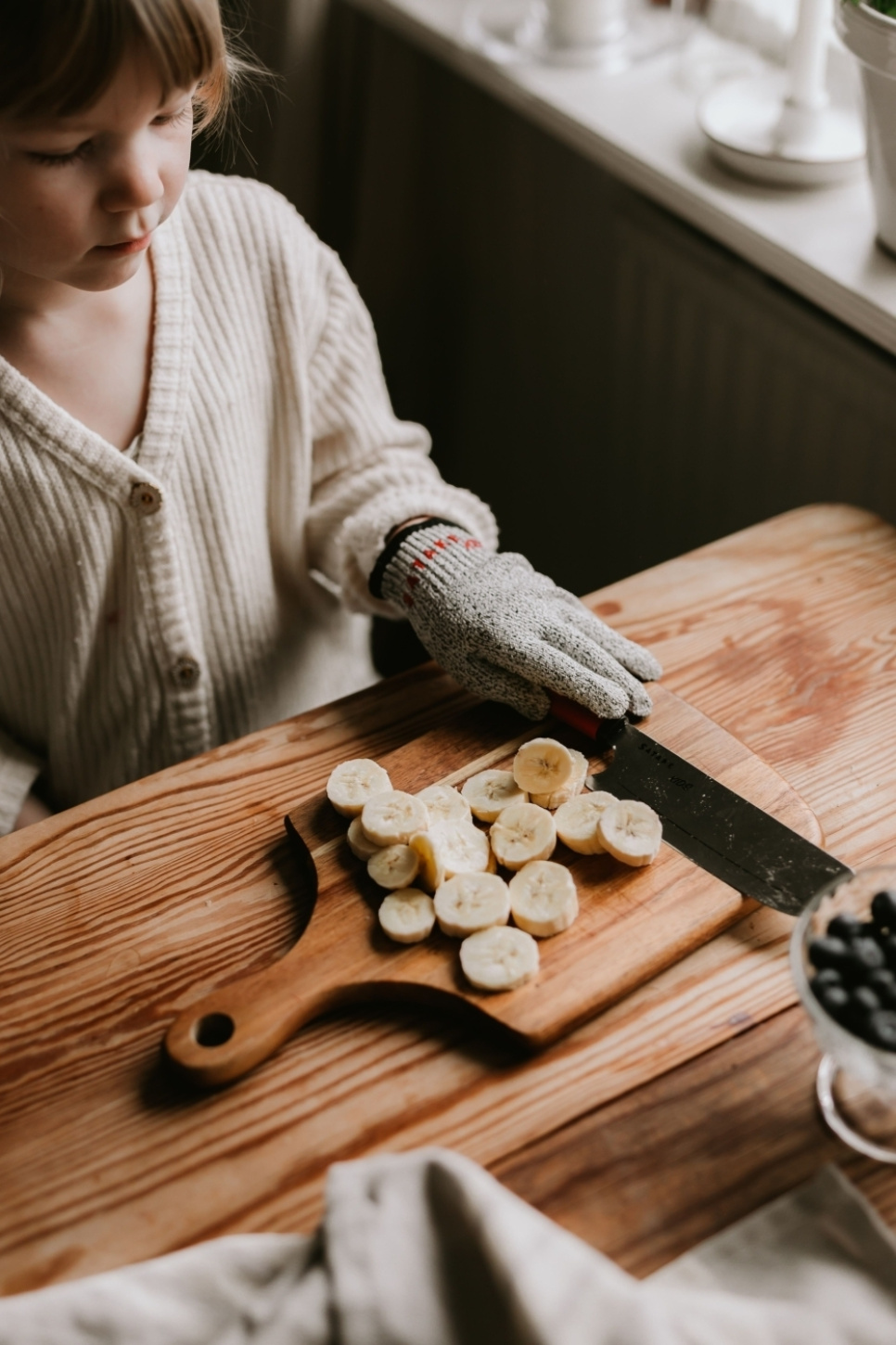 Nóż dla dzieci i odporna na przecięcia rękawica - Satake
