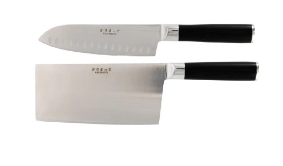 Nóż Santoku 17,5 cm + motyka chińska 18 cm - Karimatto w grupie Gotowanie / Noże kuchenne / Zestaw noży w The Kitchen Lab (1070-28228)