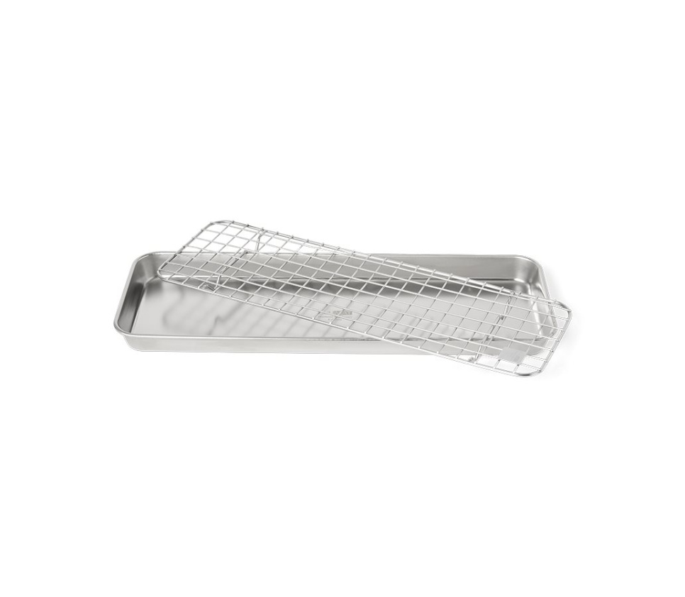 Pojemnik gastronomiczny/blacha z rusztem, 38x14 cm, stal nierdzewna - Culimat