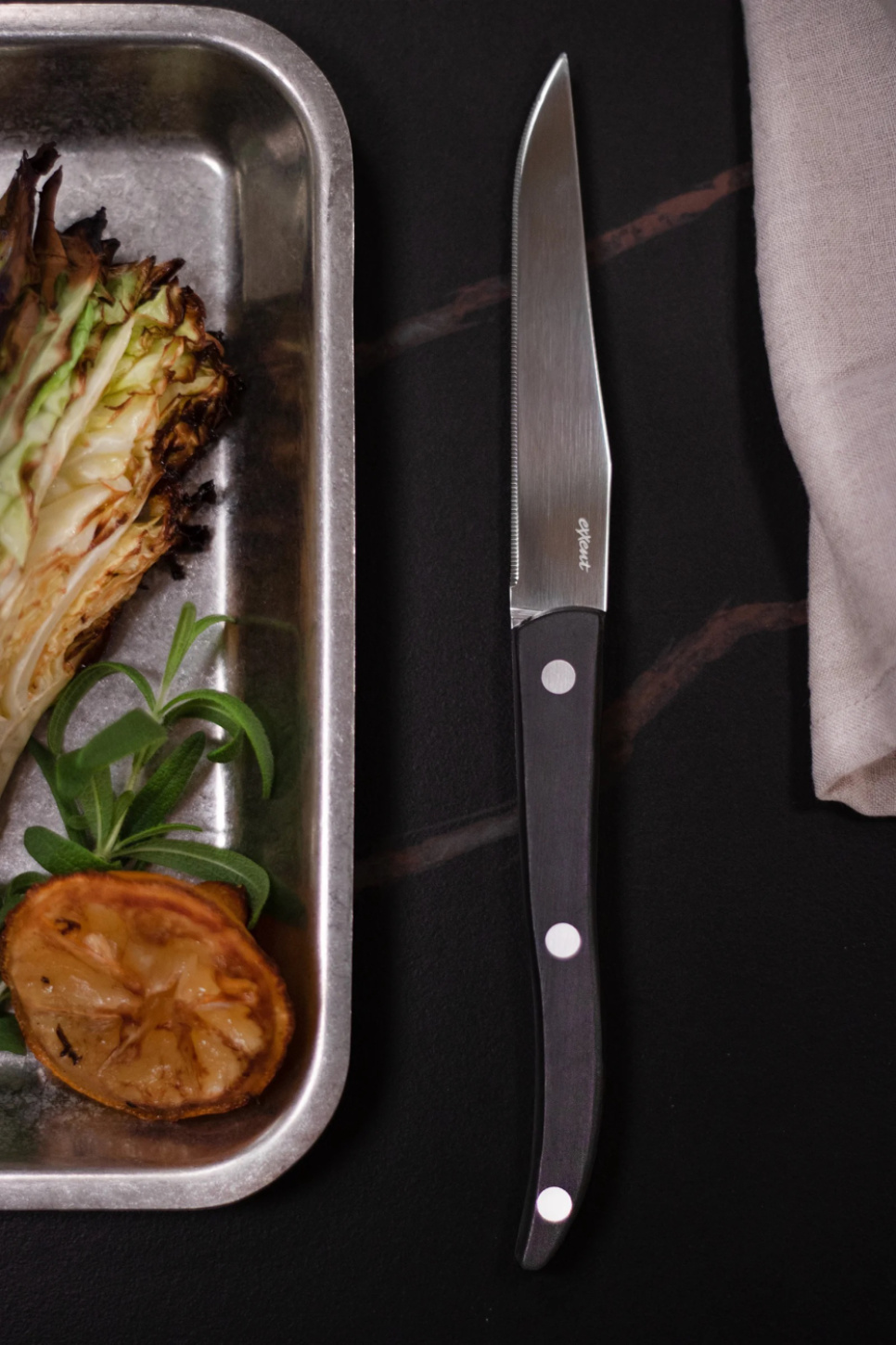 Noże grillowe Palermo Curve, 4 szt - Exxent