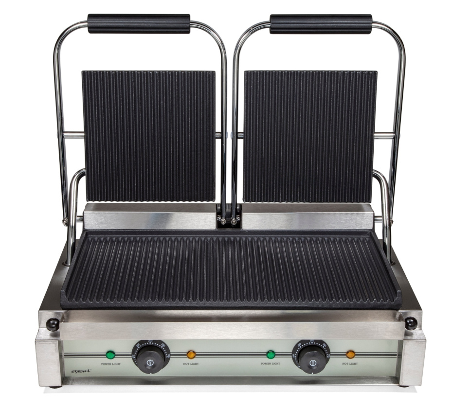 Grill z podwójnym zaciskiem, żebrowany - Exxent w grupie Urządzenia kuchenne / Podgrzewanie i gotowanie / Prasa do panini w The Kitchen Lab (1071-32019)