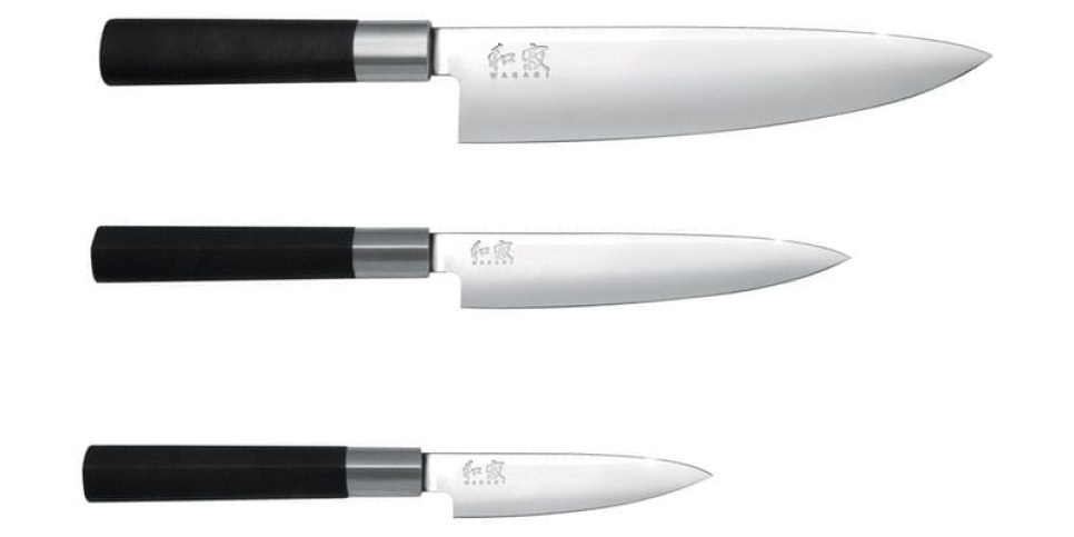 Zestaw noży składający się z 3 sztuk - KAI Wasabi Black w grupie Gotowanie / Noże kuchenne / Zestaw noży w The Kitchen Lab (1074-13965)