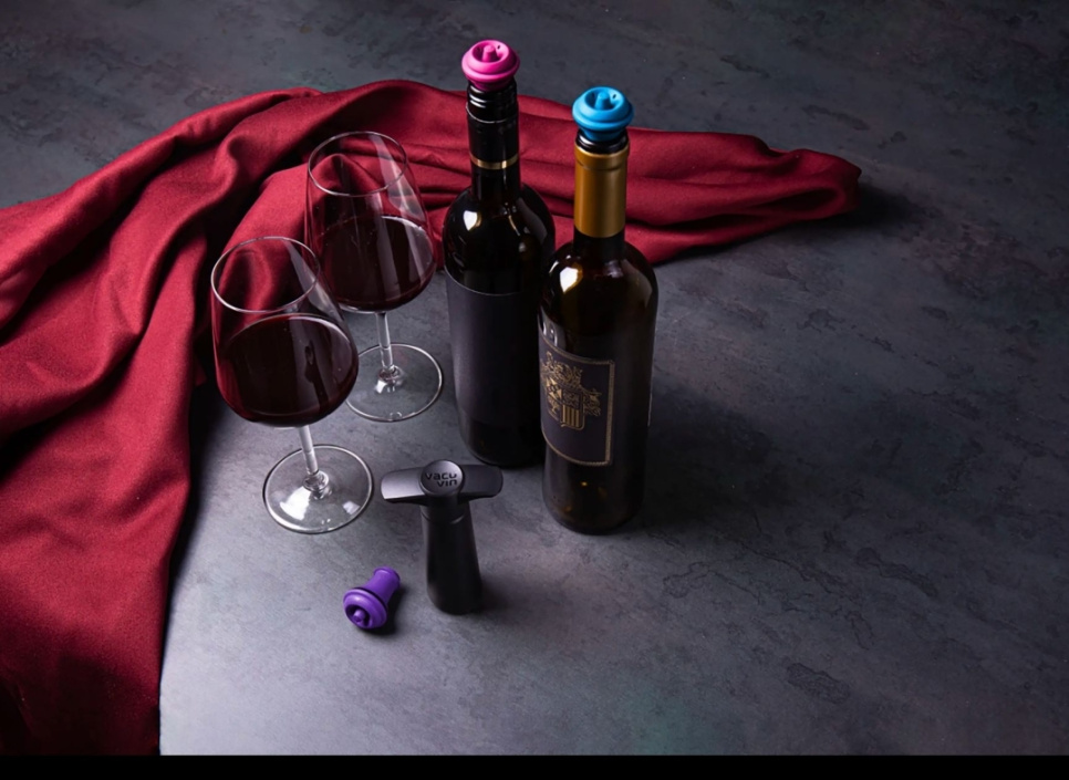 Zatyczki do wina w różnych kolorach, 3-pak - Vacuvin