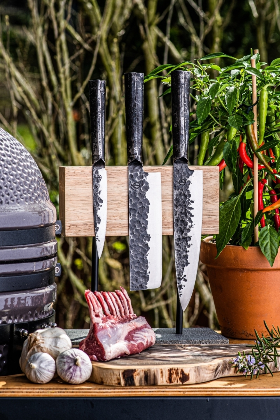 Magnetyczny dębowy blok na noże - Style de Vie