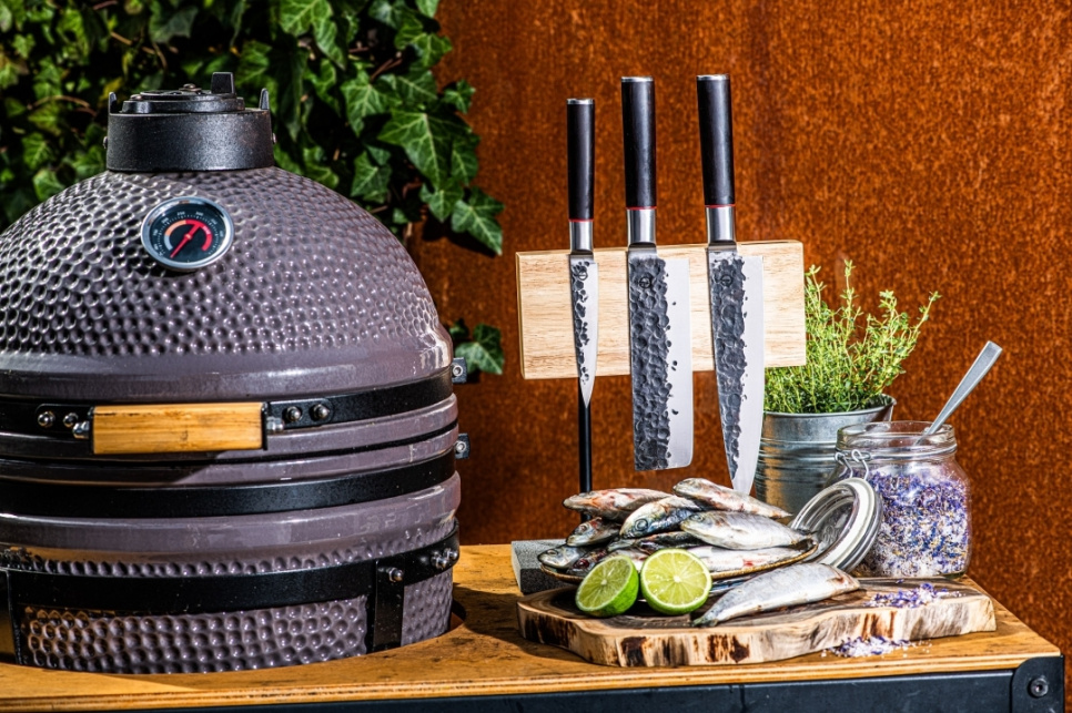 Magnetyczny dębowy blok na noże - Style de Vie