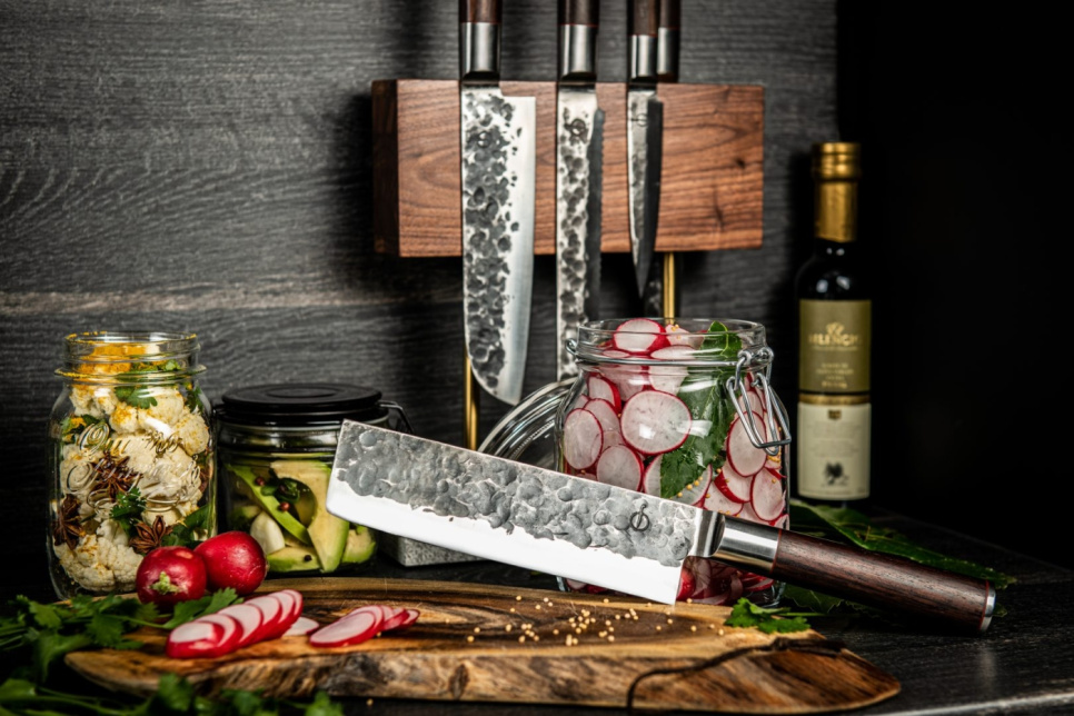 Orzechowy magnetyczny blok na noże - Style de Vie