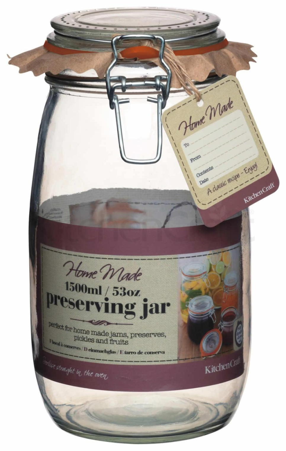 Słoik szklany z klipsem, 1500 ml w grupie Gotowanie / Przybory kuchenne / Przechowywanie w The Kitchen Lab (1100-11364)
