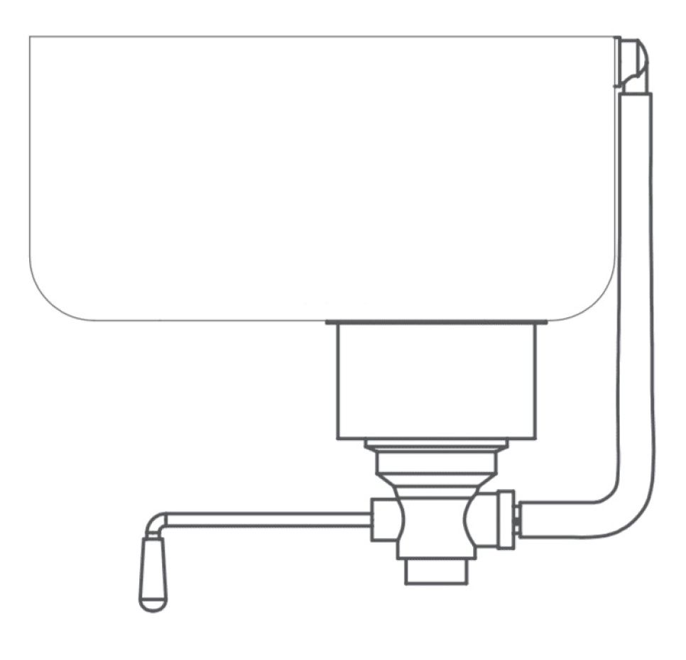Zawór odcinający do zlewozmywaka
