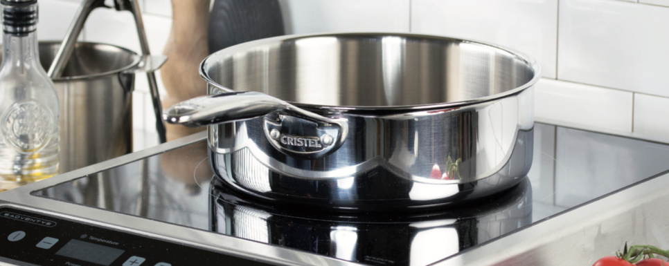 Patelnia do smażenia ze stali nierdzewnej, 24 cm, CastelPro - Cristel Patelnia do smażenia ze stali nierdzewnej, 24 cm, CastelPro - Cristel