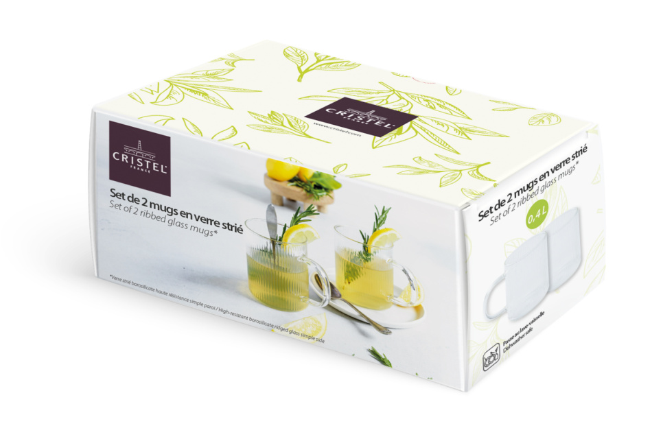 Zestaw czajniczek i dwa szklane kubki, Darjeeling - Cristel w grupie Herbata i kawa / Herbata / Imbryki w The Kitchen Lab (1155-32786)