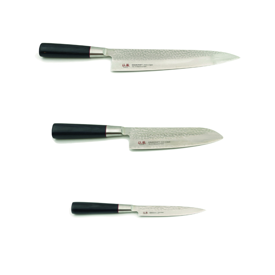 Trzyczęściowy zestaw noży, Senzo - Suncraft w grupie Gotowanie / Noże kuchenne / Zestaw noży w The Kitchen Lab (1317-33316)