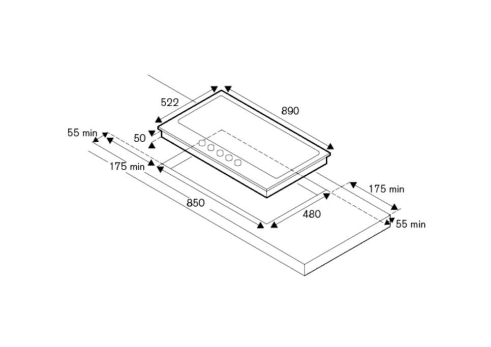 Płyta gazowa Heritage, 90 cm, czarny matowy - Bertazzoni