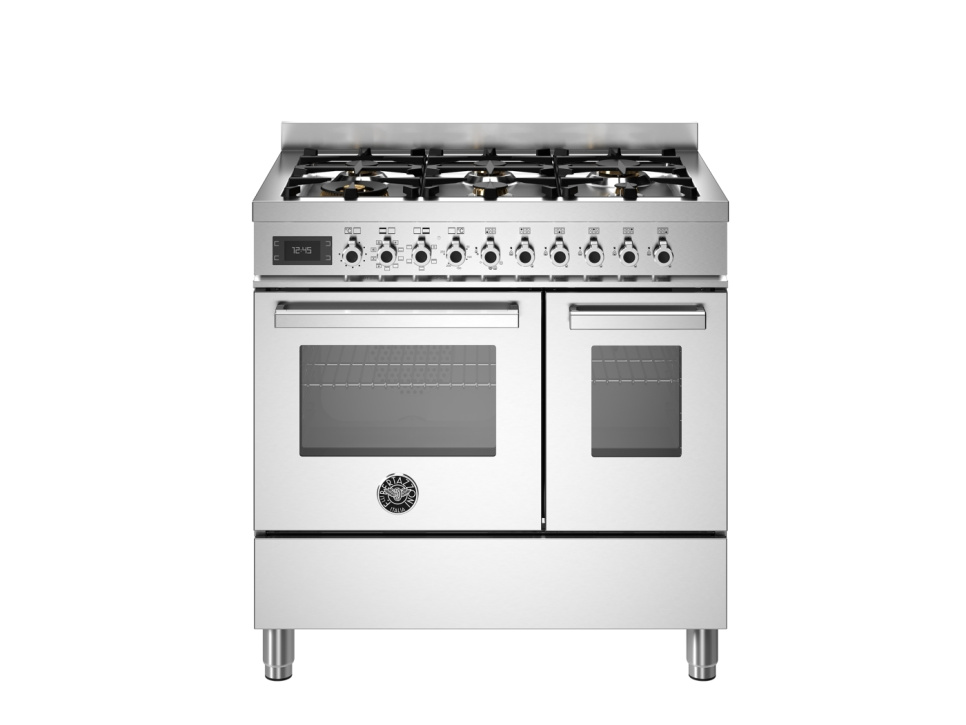 Płyta gazowa Professional, 90 cm, 6 palników, podwójny piekarnik, stal nierdzewna - Bertazzoni w grupie Grille, kuchenki i piekarniki / Kuchenki / Kuchenki gazowe w The Kitchen Lab (1403-30610)