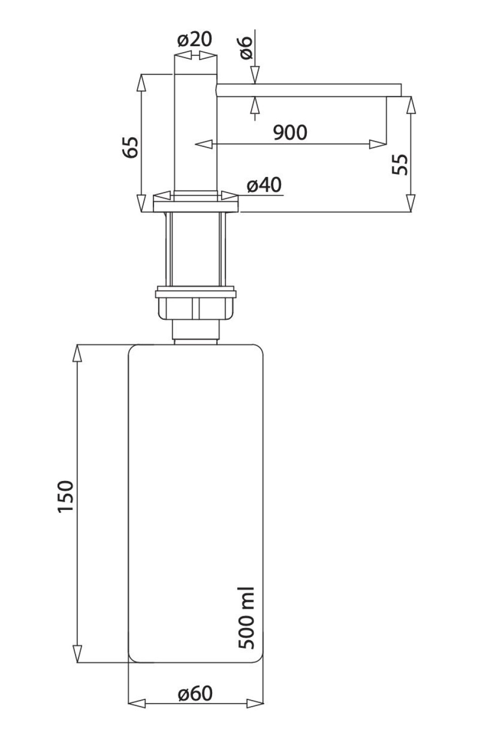 Kompozytowy dozownik do detergentu Kompozytowy dozownik do detergentu