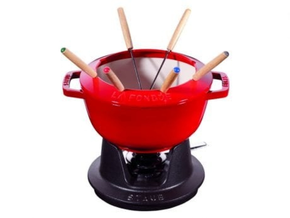 Garnek do fondue czerwony, 20 cm - Staub w grupie Gotowanie / Garnki i patelnie / Garnki do fondue w The Kitchen Lab (1418-19887)