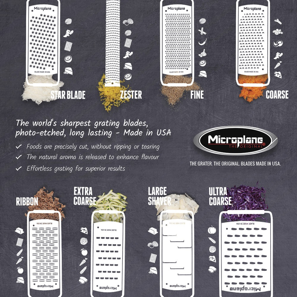 Tarka, z uchwytem z orzecha włoskiego - Microplane Tarka, z uchwytem z orzecha włoskiego - Microplane
