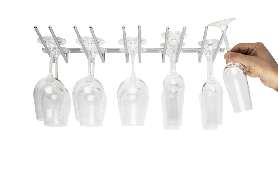 Szklany wieszak do montażu dachu - srebrny, 15 szklanek - Hippie de Luxe Szklany wieszak do montażu dachu - srebrny, 15 szklanek - Hippie de Luxe