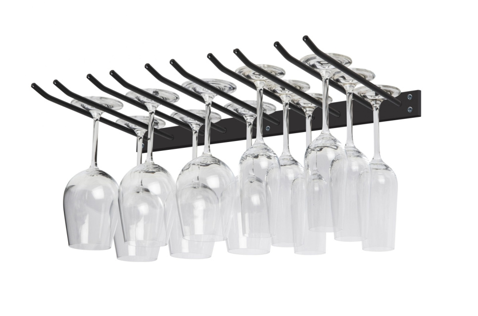 Szklany wieszak do montażu na ścianie - czarny, 15 szklanek - Hippie de Luxe Szklany wieszak do montażu na ścianie - czarny, 15 szklanek - Hippie de Luxe